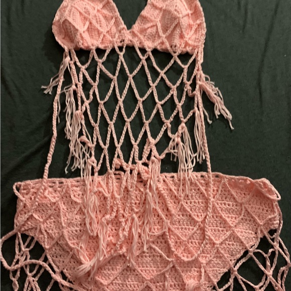 Crochet bikini light pink size Medium - Picture 2 of 8